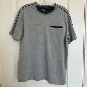 DKNY Men’s Grey Zipper Pocket T-Shirt Size Medium